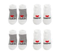 4 Pares De Calcetines De Algodón Para Bebé, Calcetines Para Recién Nacido, Calcetines De Algodón A Rayas, Calcetines Antideslizantes Para Niños, Regalos Para Futuros Padres