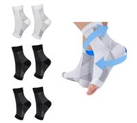 4 pares de calcetines de compresión para fascitis plantar, vendaje de apoyo, alivio de espolones calcáneos, calcetines de noche para dolor, esguinces de tobillo, tendinitis de Aquiles 2XL, blanco y