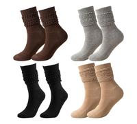 4 Pares De Calcetines De Mujer, Calcetines Largos, Calcetines Suaves Y Cómodos, Calcetines Cálidos, Calcetines Elásticos