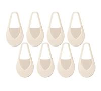 4 pares de calcetines invisibles para mujer, de seda de hielo, transpirables, invisibles, con correas antideslizantes, media puntera, forro de corte ultra bajo, para mocasines, tacones altos, beige