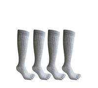4 Pares De Calcetines Largos De Cinco Dedos For Hombre De Algodón Rayado Que Absorben El Sudor Mantienen El Calor Vintage Vestido De Fiesta De Negocios Calcetines Del Dedo Del Pie Caballero(4 Pairs gr