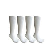 4 Pares De Calcetines Largos De Cinco Dedos For Hombre De Algodón Rayado Que Absorben El Sudor Mantienen El Calor Vintage Vestido De Fiesta De Negocios Calcetines Del Dedo Del Pie Caballero(4 Pairs wh