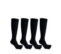 4 Pares De Calcetines Largos De Cinco Dedos For Hombre De Algodón Rayado Que Absorben El Sudor Mantienen El Calor Vintage Vestido De Fiesta De Negocios Calcetines Del Dedo Del Pie Caballero(4 Pairs bl