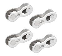 4 pares de candado de cadena de 12 velocidades, compatible con Shimano y Sram, eslabones inoxidables para sistemas de transmisión de 12 velocidades