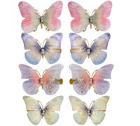 4 pares de clips para el cabello de mariposa, conmovedor clip de mariposa voladora con diamantes de imitación, accesorios de cabello lindos para niñas de 1.65 pulgadas para fiestas, graduaciones, cum