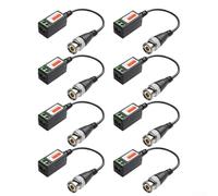 4 pares de conectores Balun de vídeo pasivo para cámaras CCTV 4K 8MP BNC a par trenzado adaptador compatible con señales AHD CVI CVBS