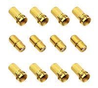 4 pares de conectores F chapados en oro - 8 x 7 mm conector F macho y 4 x adaptador SAT Conector F hembra a coaxial, alargador de cable coaxial con junta de goma para instalaciones satélite BK