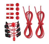 4 pares de cordones elásticos para zapatos sin atar para todas las edades, se adaptan a todas las edades, cómodos para hombres, mujeres y personas mayores, Rojo, Talla única