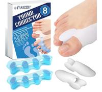 4 pares de endurecedor de dedos del pie, separador de dedos para mujer y hombre, juego de corrector de dedos del pie contra el hallux valgus, prevención de rozaduras y alivio de la presión, para el