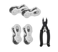 4 pares de eslabones de cadena de bicicleta, 1 alicates de bloqueo de cadena, alicates, 8 velocidades, herramientas para bicicleta de carretera, deportiva, bicicleta de montaña