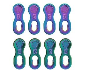 4 pares de eslabones de cadena de bicicleta, conector de eslabón que falta piezas de conector de enlace de bicicleta de acero de 12 velocidades(colorido)