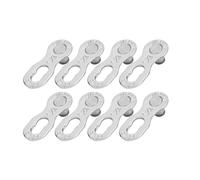 4 pares de eslabones maestros de cadena de bicicleta, eslabón perdido de bicicleta de acero de 12 velocidades, conector de cadena reutilizable, accesorio de ciclismo para cadena (Plata)