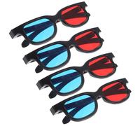 4 pares de gafas para juegos, gafas para películas 3D rojas y gafas de visualización 3D para hombres y mujeres