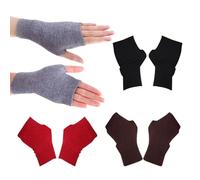 4 Pares De Guantes De Punto, Guantes Cálidos De Cachemira De Medio Dedo, Guantes Sin Dedos Simples Y De Moda, Muñequeras Elásticas De Invierno