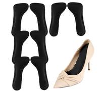 4 pares de inserciones de tacón alto para las mujeres, 3/4 Invisible Self Adhesive Heel Inserts Cushion, antideslizante y sudor-absorbente plantillas Arch Support para zapatos de vestir, negro
