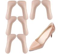 4 pares de inserciones de tacón alto para las mujeres, 3/4 Invisible Self Adhesive Heel Inserts Cushion, antideslizante y sudor-absorbente plantillas Arch Support, piel-color