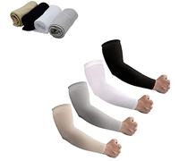 4 pares de mangas de compresión con protección solar UV para hombres y mujeres, cobertura de tatuajes, mangas deportivas atléticas para fútbol, golf, voleibol, pesca, correr, jugar baloncesto,