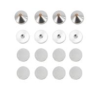4 pares de pies de aislamiento para altavoces de aleación de aluminio, puntas absorbentes de vibraciones para altavoces para reproductores de CD y DVD, amplificadores, pies de sopo (Plata)