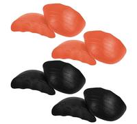 4 pares de plantillas para mujer, reductor de tamaño de zapatos, rellenos de dedos y redondos, tapones para los dedos de los pies (naranja, negro)