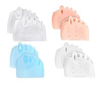 4 pares de protectores suaves y transpirables para dedos de mujer, protectores flexibles para el pie, para el talón y almohadillas metatarsianas para uso diario.