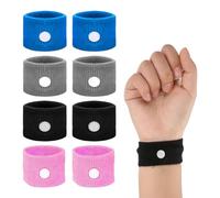 4 pares de pulseras anti-náuseas, pulseras de acupresión para las náuseas, pulseras para el mareo en niños, pulsera para el mareo en viajes en coche