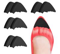 4 pares de rellenadores de zapatos unisex reductores de zapatos demasiado grandes plantillas en la mitad para zapatos sueltos, talón alto, alivio del dolor de pies para mujeres y niñas, negro