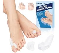 4 pares de separadores de dedos de juanetes, separador de dedos para el dedo gordo del pie, separador de dedos de silicona, reduce la fricción y la presión, tamaño universal, ideal para uso diario