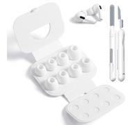 4 Pares de Silicona Tapones Puntas para AirPods Pro/Pro 2 con Kit Limpieza Y Agujero para Reducción Ruido, Antideslizantes Suaves Silicona Repuestos Inserciones (Varias Tallas, XS/S/M/L)