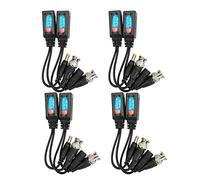 4 pares de video pasivo Balun RJ45 Transmisor HD-CVI/TVI/AHD/CVBS 8MP Conector BNC a RJ45 Transceptor de red para CCTV Seguridad DVR Sistema de cámara de vigilancia