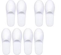 4 Pares de Zapatillas Desechables Blancas para Hotel, Suela de Lino Antideslizante y Parte Superior de Terciopelo Coral, Talla Universal para Invitados y Uso en SPA o casa