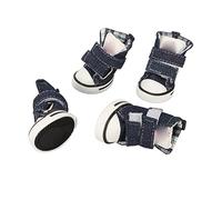 4 Pares de Zapatos de Lona para Cachorros, Zapatos de Lona para Perros pequeños, Protectores de Patas para Mascotas Antideslizantes y Transpirables con Cierres de, Botitas (4)