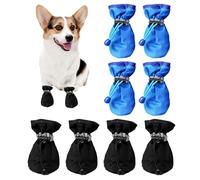 4 pares de zapatos para perros, suela suave, cordón, protección antideslizante, interior y exterior