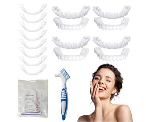 4 Pares Dientes Postizos Temporales Ajustables Dentaduras Postizas Ajustables Carillas Dentales Ajus-tables Dentadura Postiza Ajustable Fundas Dentales Puede Disimular Defectos Decoloraciones