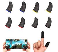 4 Pares Funda de Dedo para Juego Móvil Funda Controller de Dedo de Pantalla Táctil Gaming, Thumb Sleeves para Juegos movil PUGB Transpirable Anti-Sudor Sensibles