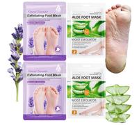 4 Pares Mascarilla Hidratante Para Pies, Mascarilla Pies Exfoliante, Mujeres y Hombres Quitar Piel Muerta y Callos, Reparar el Talón Agrietado y Muerto (2 pares Aloe Vera + 2 pares Lavanda)