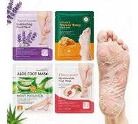 4 Pares Mascarilla Pies Exfoliante-Máscara Pies Peeling-Calcetines Exfoliantes para Pies,idratante & Nutritiva,Pies Suaves,Mujere y Hombre Quitar Piel Muerta y Callos