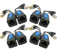 4 pares pasivo balun de vídeo BNC a RJ45 adaptador con alimentación 1080P-8MP cámara analógica transmisor-receptor de red Cat5e/Cat6 a conector BNC - Compacto