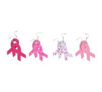 4 pares pendientes cáncer de mama, elegantes, cuero