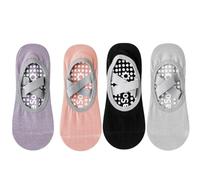 4 Pares Pilates Calcetines Antideslizantes Mujer pour Yoga, Fitness Antideslizantes Calcetines con 1 Bolsa de Almacenamiento para Danza, Fitness