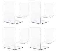 4 Pares Sujeta Libros, Sujeta Libros Estanteria, Soporte Libros Estanteria,Sujetalibros Estanteria para Casa Oficina Biblioteca Escuela Estantería