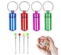 4 pastilleros de aluminio, organizador portátil de pastillas, mini pastillero impermeable, pastillero de bolsillo, organizador de medicamentos de viaje para viajes al aire libre, camping (4 colores)