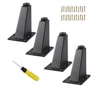 4 patas ajustables de aluminio para gabinete, modernas patas de sofá y mesa negro/blanco, patas de repuesto de 8 cm para cocina, baño, escritorio y cama