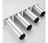 4 patas ajustables de aluminio para sofá, patas de repuesto de 7 pulgadas para sofá, mesa de café, soporte de TV y mesita de noche, patas de soporte de gabinete plateadas duraderas