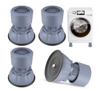 4 Patas Ajustables para Lavadora, Altura Ajustable de 8,5 a 11,5 cm,Patas de Goma Antideslizantes, Amortiguadores de Vibraciones para Lavadoras y Secadoras - Gris