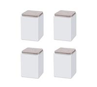 4 patas cuadradas de acero para muebles de metal para sofá y mesa para bar o TV, fuerte capacidad de carga, antideslizantes y blancas, 6 x 10 cm, perfectas para el hogar y la oficina