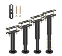 4 patas de cama ajustables, patas de apoyo ajustables en altura, 18 - 32 cm de altura, patas de apoyo para vigas centrales de cama, patas de metal estables para muebles de bricolaje, armario de