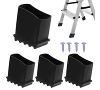 4 patas de escalera de 50 x 25 mm, de goma universales con 4 tornillos, patas antideslizantes para escalera, tapas para escaleras, escaleras telescópicas, escaleras de espiga, almohadillas para