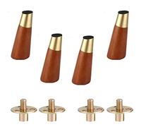 4 patas de madera maciza de nogal para muebles, patas cónicas de repuesto para sofá, cama, silla, armario, tocador, mesa de café, otomana, M6 de 18 cm, perno preperforado