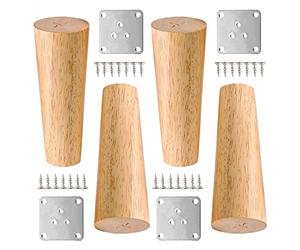 4 Patas de Madera para Muebles de 8 cm,12 cm,15 cm,25 cm y 30 cm. Patas de Repuesto para Muebles,sofás,armarios y mesas. Antideslizantes y estables. De Madera,8 cm/3,1 Pulgadas.