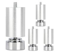 4 patas de metal ajustables para muebles de 10 cm y 40 cm, repuesto para sofá, escritorio, armario, café, negro/plateado, incluye pernos M10
